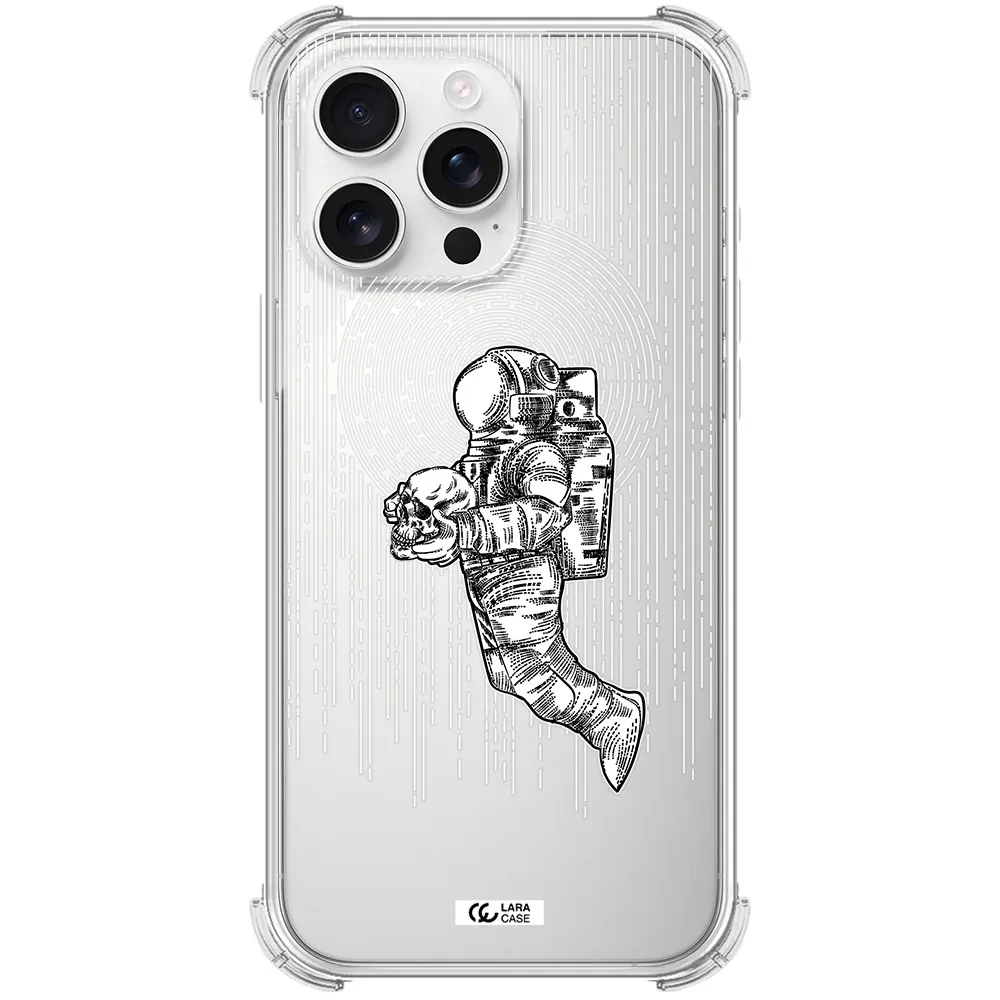 Astronaut Holding A Skull Apple Iphone 16 Pro Max Clear Pc Case