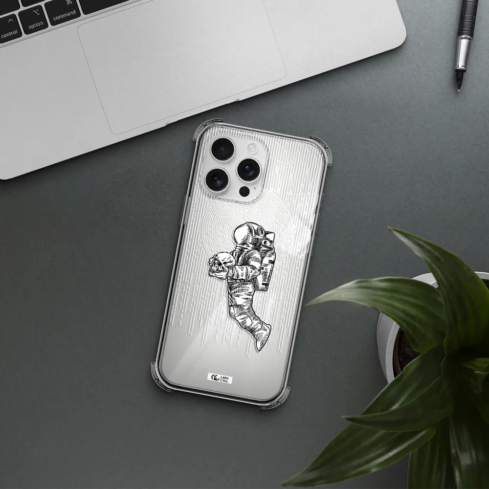 Astronaut Holding A Skull Apple Iphone 16 Pro Max Clear Pc Case