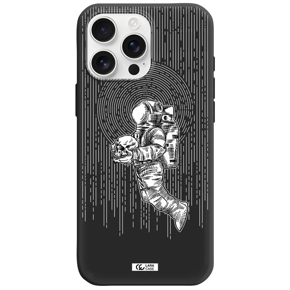 Astronaut Holding A Skull Apple Iphone 16 Pro Max Silicone Black Case