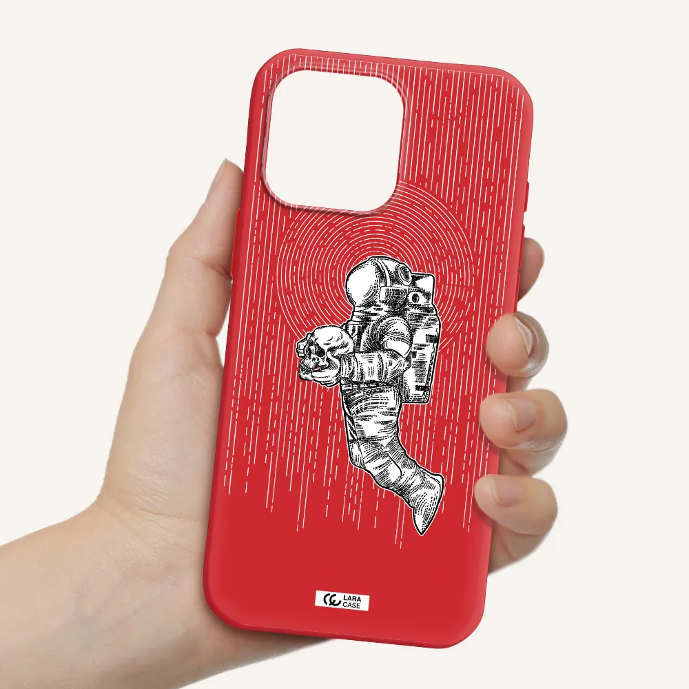 Astronaut Holding A Skull Apple Iphone 16 Pro Max Silicone Stone Case