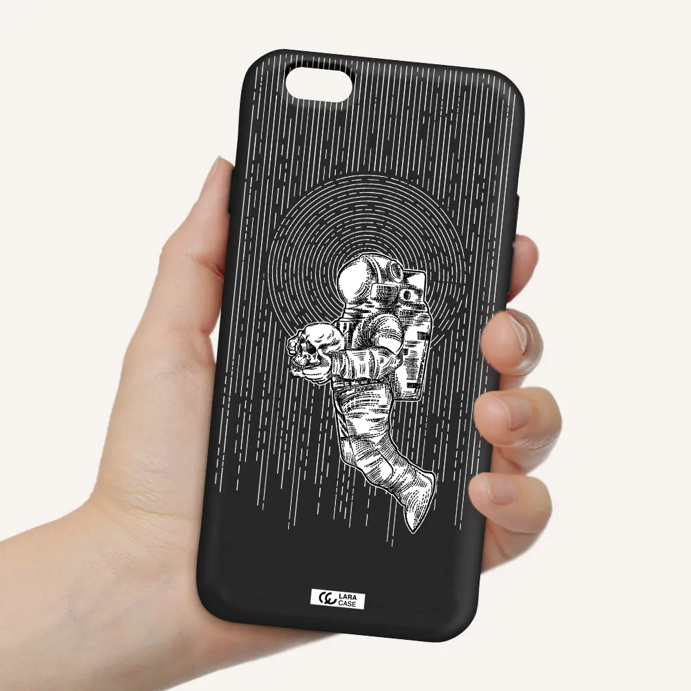Astronaut Holding A Skull Apple iPhone 6 Silicone black Case