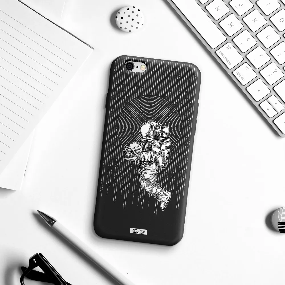 Astronaut Holding A Skull Apple iPhone 6 Silicone black Case