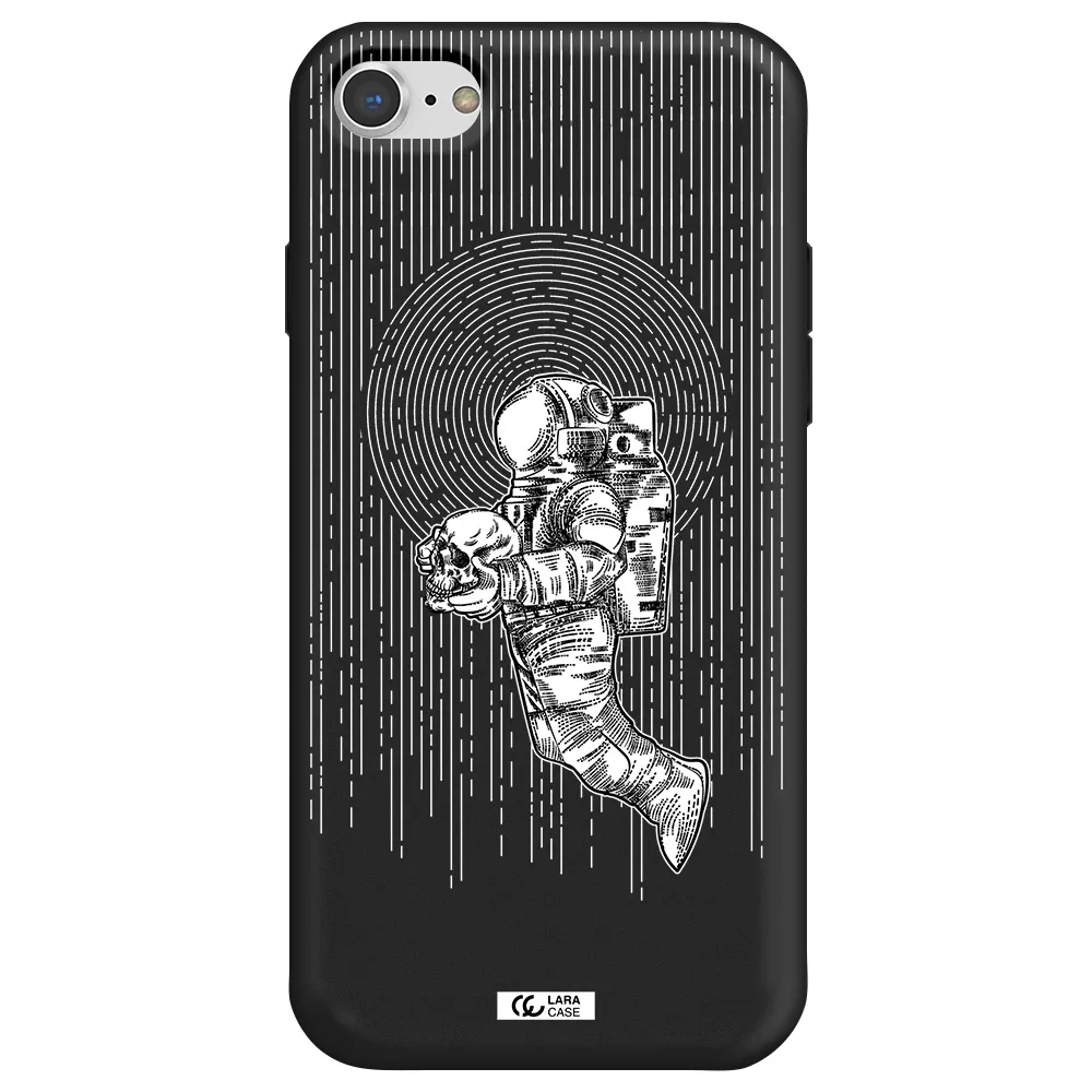 Astronaut Holding A Skull Apple iPhone 7 Silicone black Case