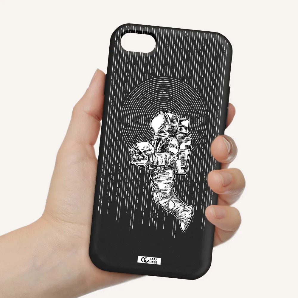 Astronaut Holding A Skull Apple iPhone 7 Silicone black Case
