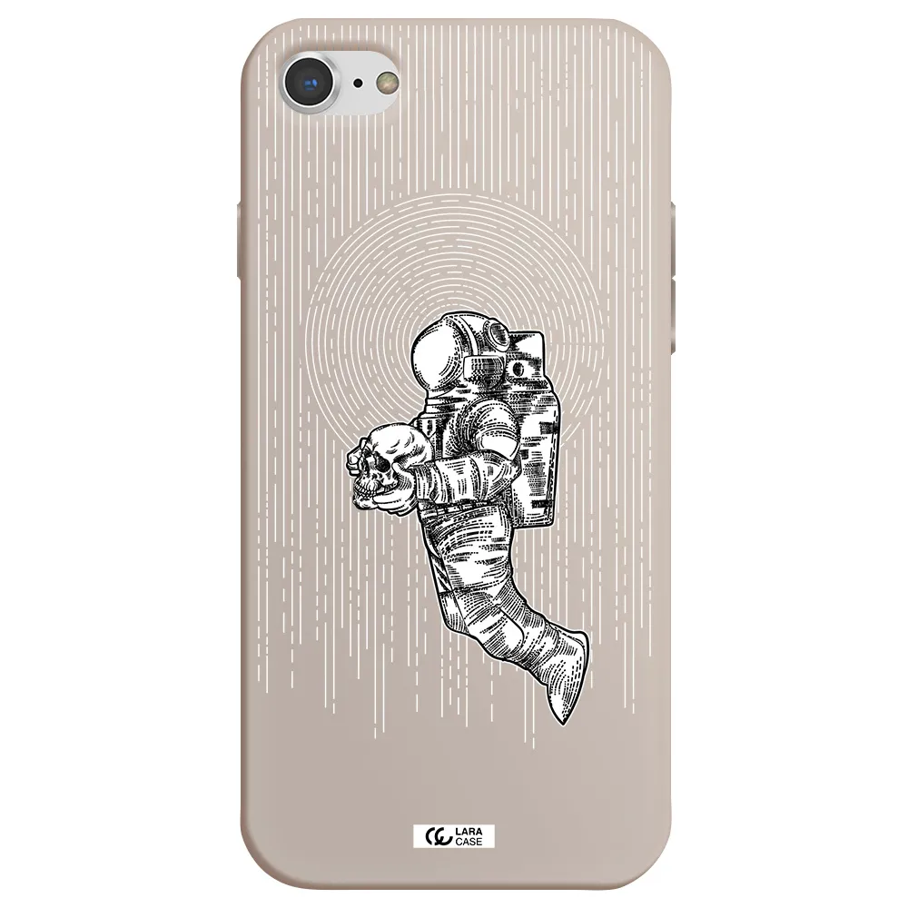 Astronaut Holding A Skull Apple iPhone 7 Silicone Stone Case