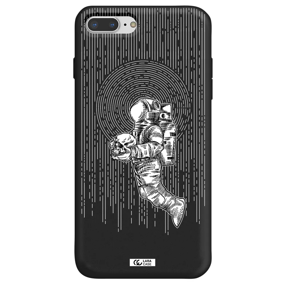 Astronaut Holding A Skull Apple iPhone 8 plus Silicone black Case