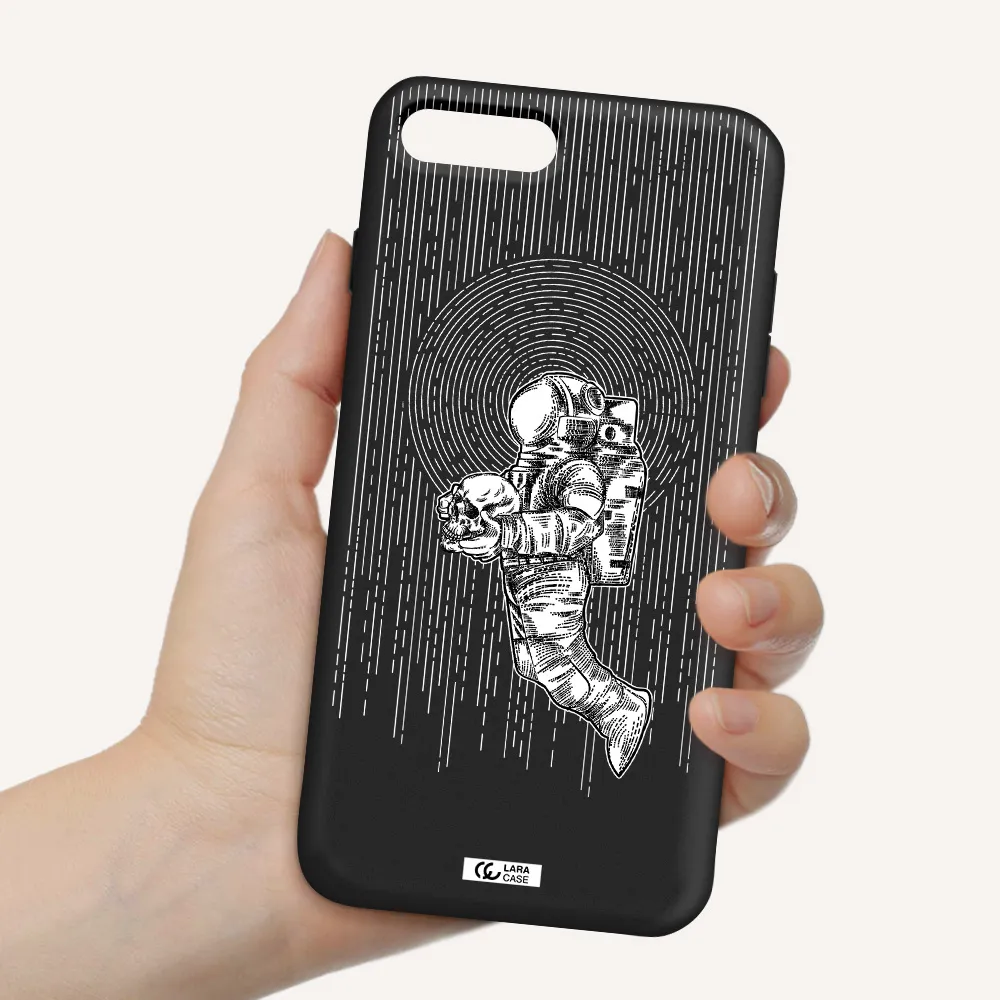 Astronaut Holding A Skull Apple iPhone 8 plus Silicone black Case