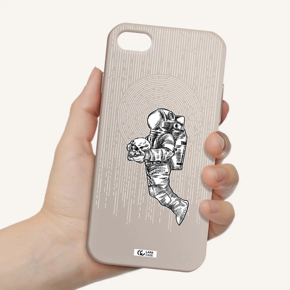 Astronaut Holding A Skull Apple iPhone 8 Silicone Stone Case