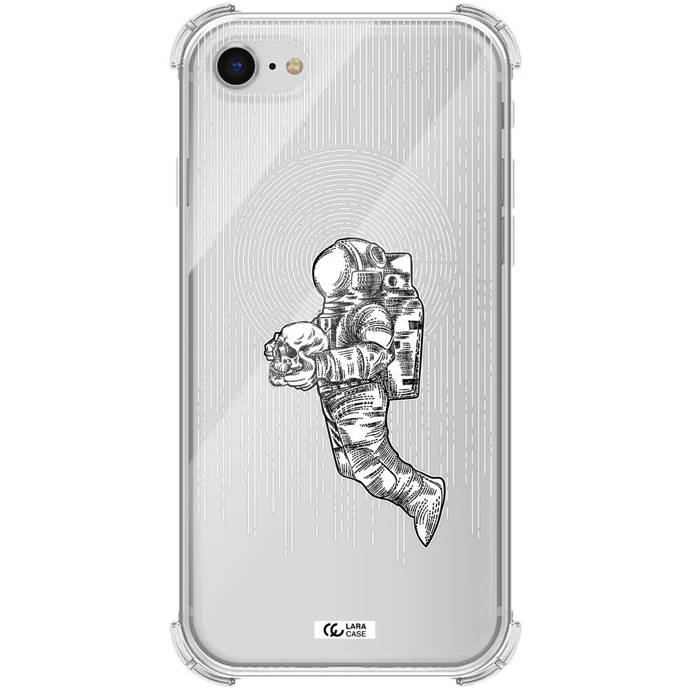 Astronaut Holding A Skull Apple iPhone se 2020 Clear PC Case