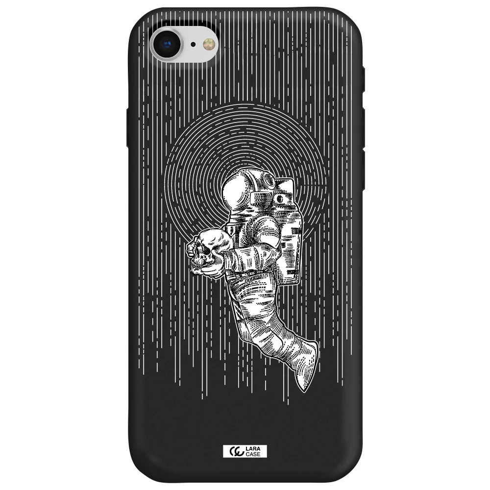 Astronaut Holding A Skull Apple iPhone se 2020 Silicone black Case