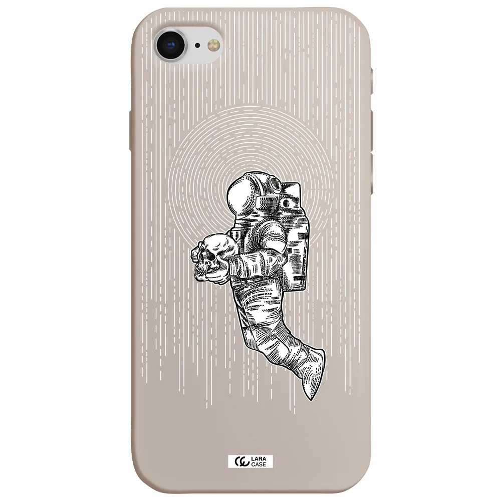 Astronaut Holding A Skull Apple iPhone se 2020 Silicone Stone Case
