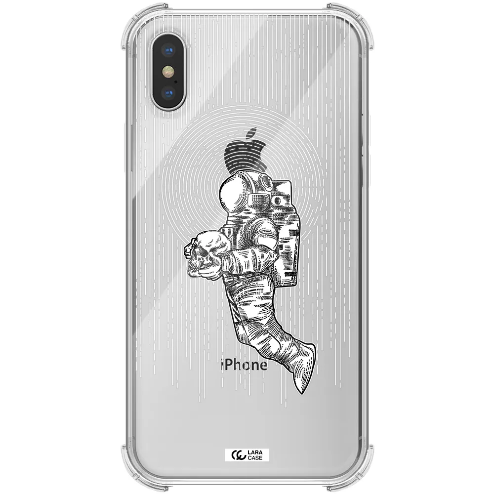 Astronaut Holding A Skull Apple iPhone X Clear PC Case