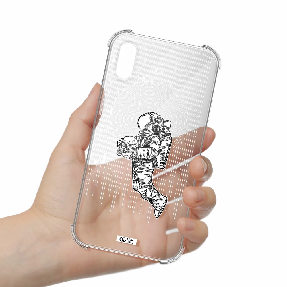 Astronaut Holding A Skull Apple iPhone X Clear PC Case