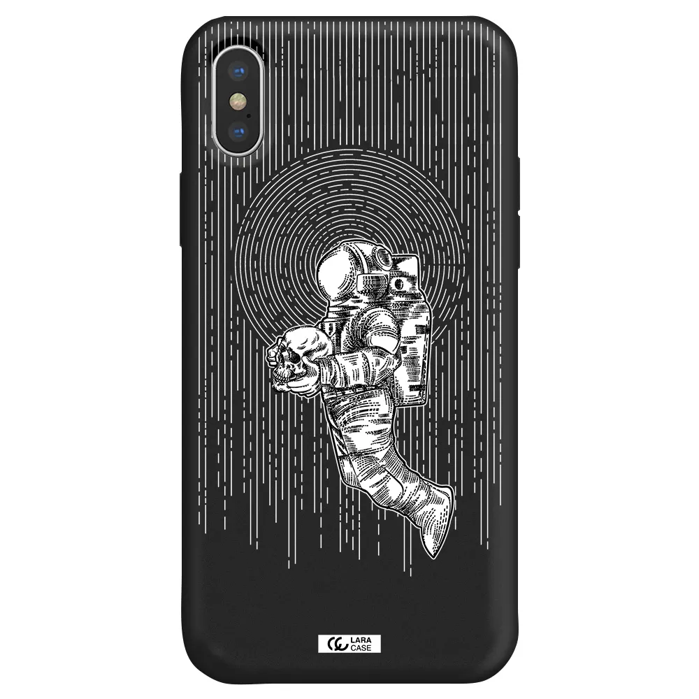 Astronaut Holding A Skull Apple iPhone X Silicone black Case