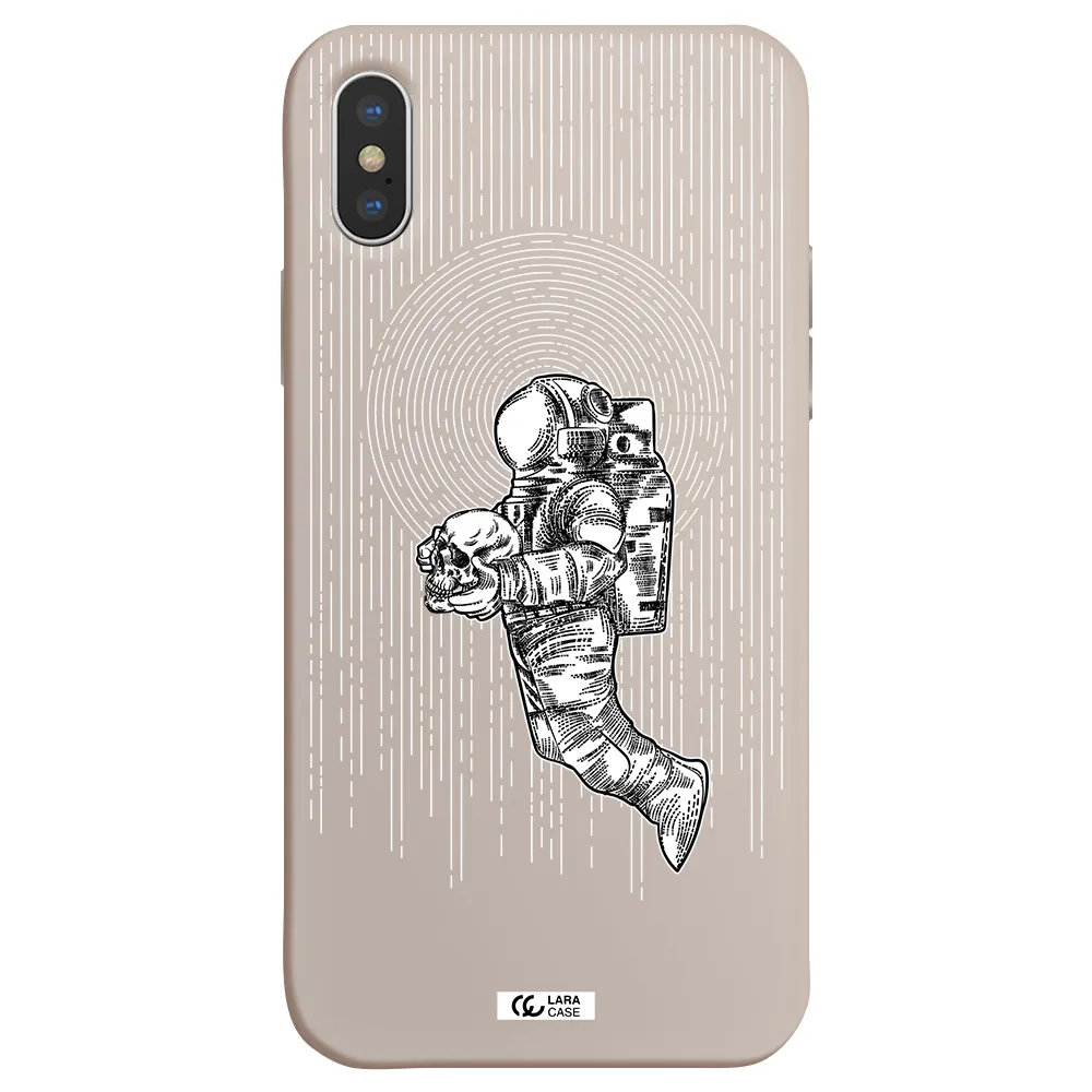 Astronaut Holding A Skull Apple iPhone X Silicone Stone Case