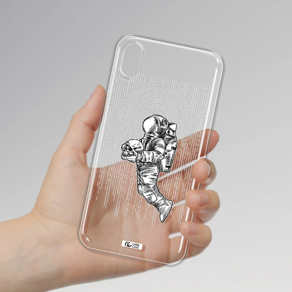 Astronaut Holding A Skull Apple iPhone XR Clear TPU Case