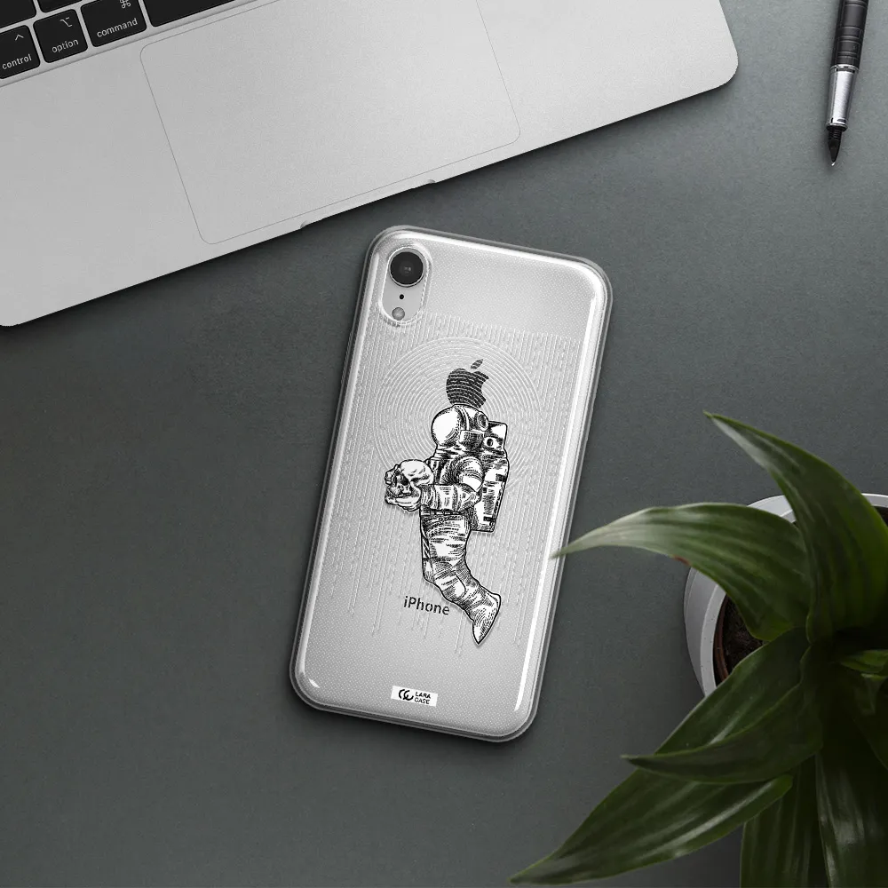 Astronaut Holding A Skull Apple iPhone XR Clear TPU Case