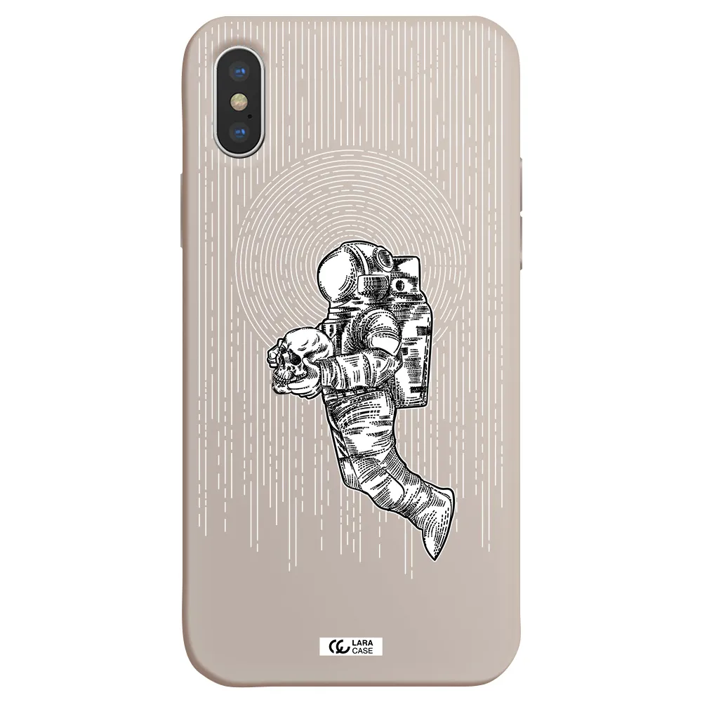 Astronaut Holding A Skull Apple iPhone XS Silicone Stone Case