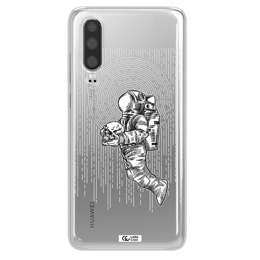Astronaut Holding A Skull Huawei P30 Clear TPU Case