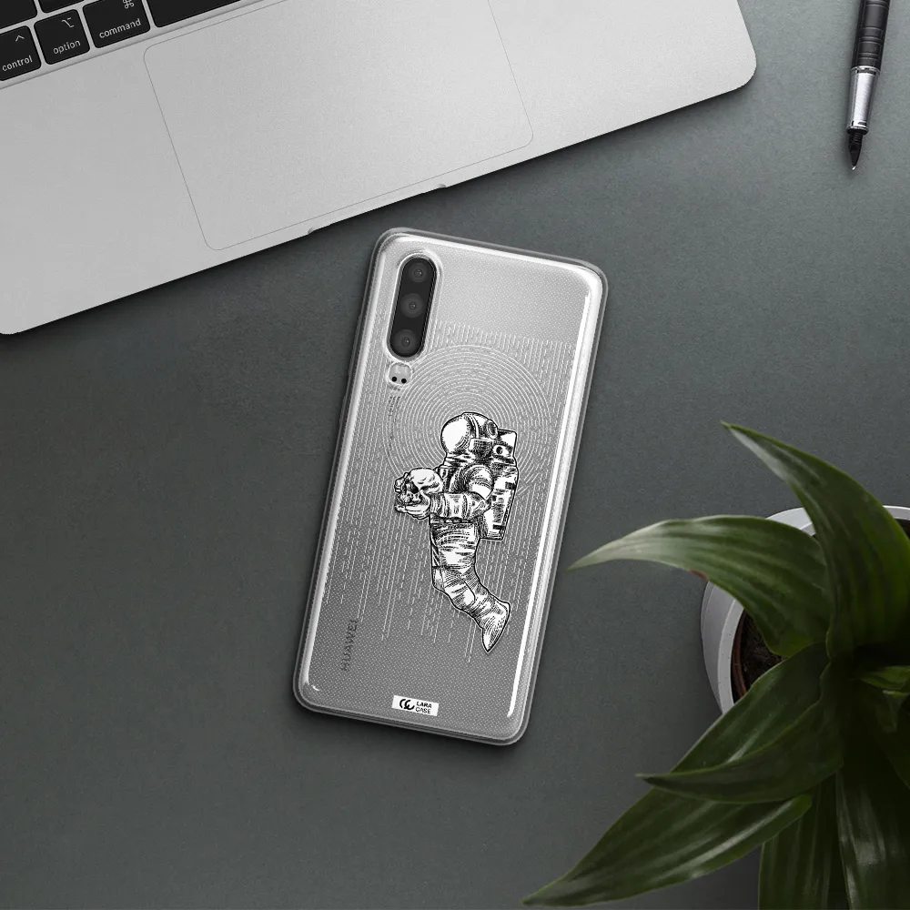 Astronaut Holding A Skull Huawei P30 Clear TPU Case
