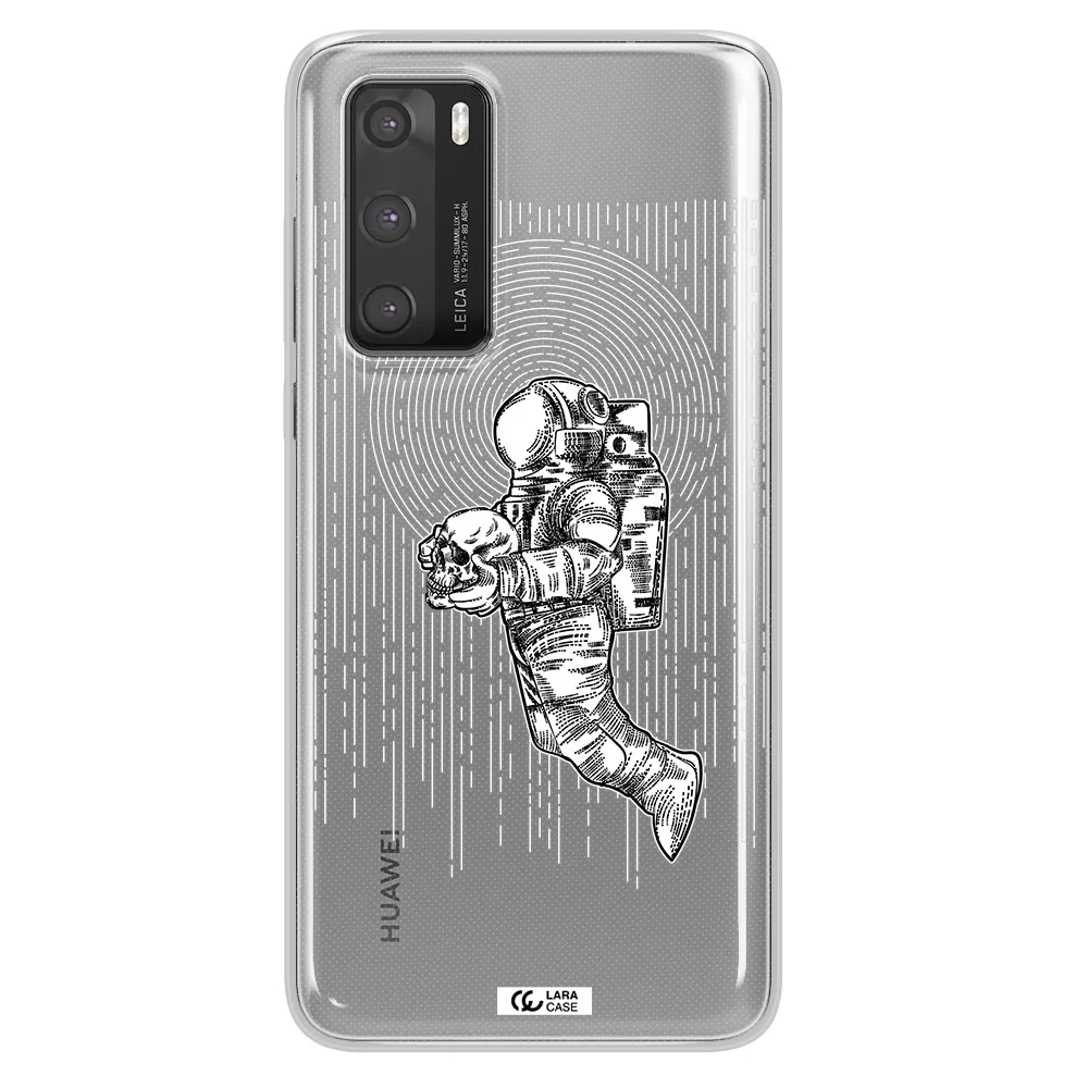 Astronaut Holding A Skull Huawei P40 Clear TPU Case