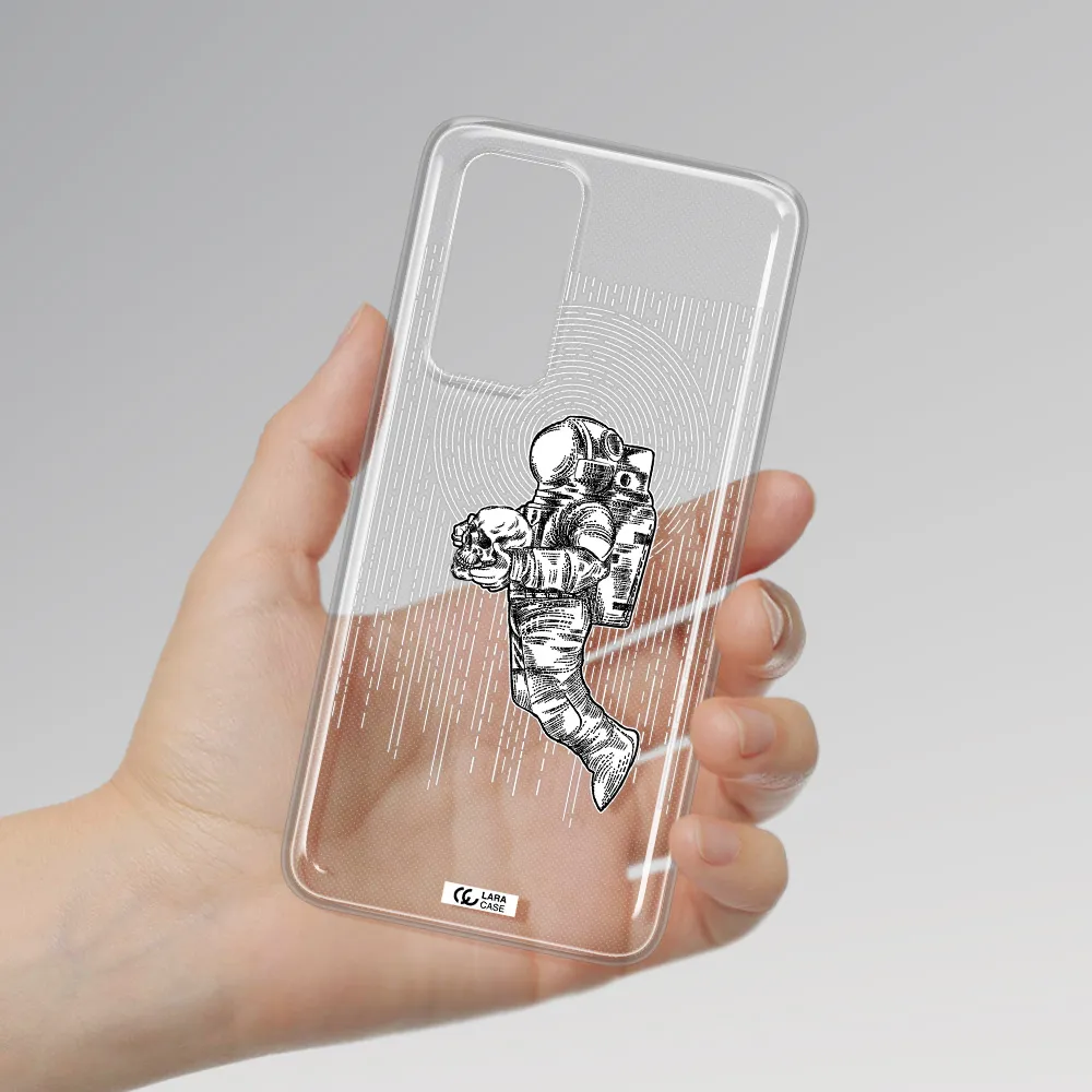 Astronaut Holding A Skull Huawei P40 Clear TPU Case