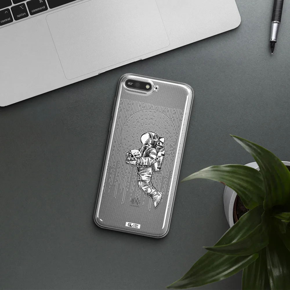 Astronaut Holding A Skull Huawei Y6 2018 Clear TPU Case