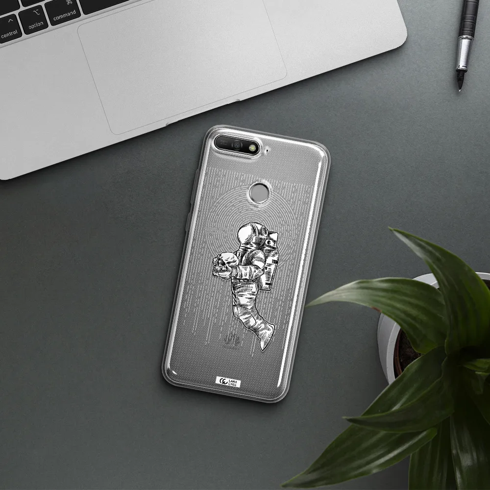 Astronaut Holding A Skull Huawei Y6 Prime 2018 Clear TPU Case