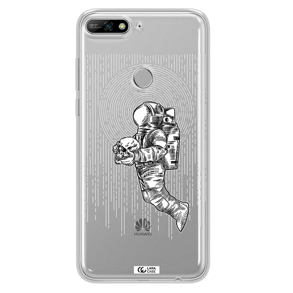 Astronaut Holding A Skull Huawei Y7 2018 Clear TPU Case