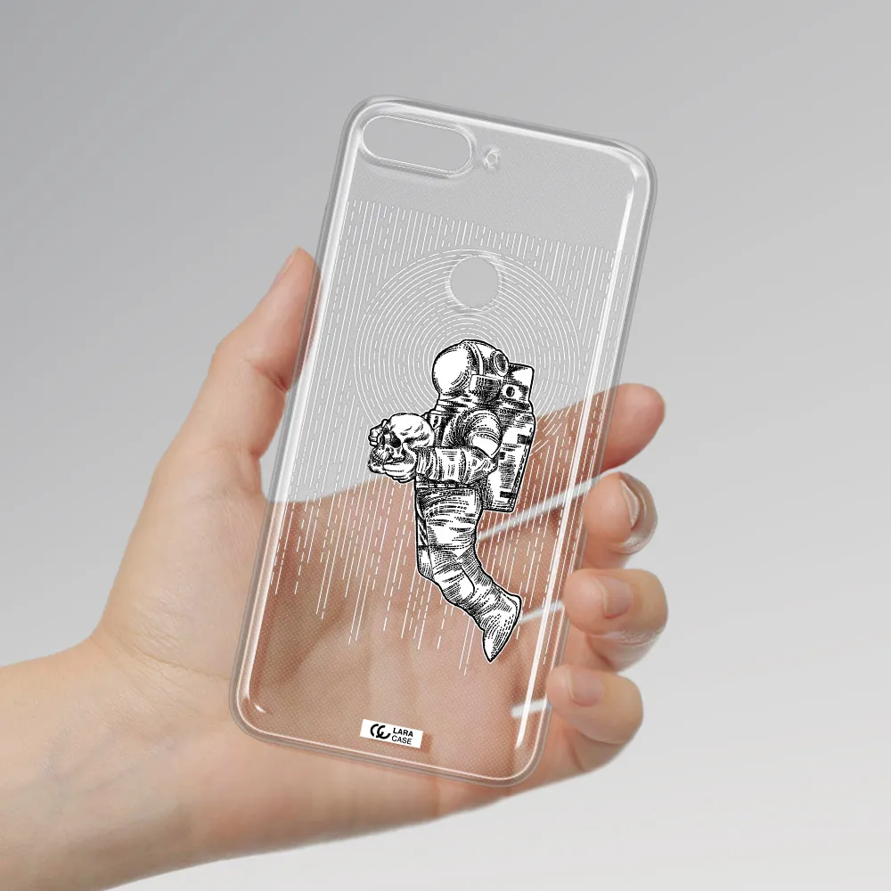 Astronaut Holding A Skull Huawei Y7 2018 Clear TPU Case