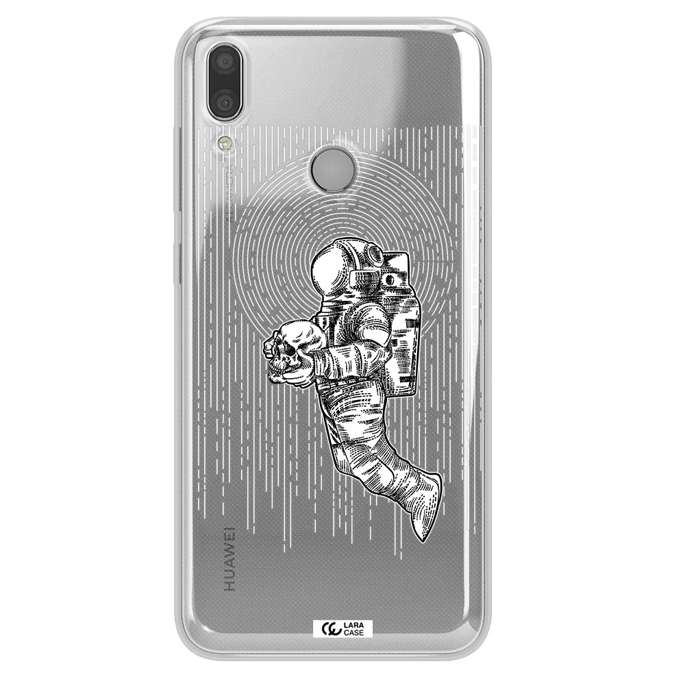 Astronaut Holding A Skull Huawei Y7 2019 Clear TPU Case