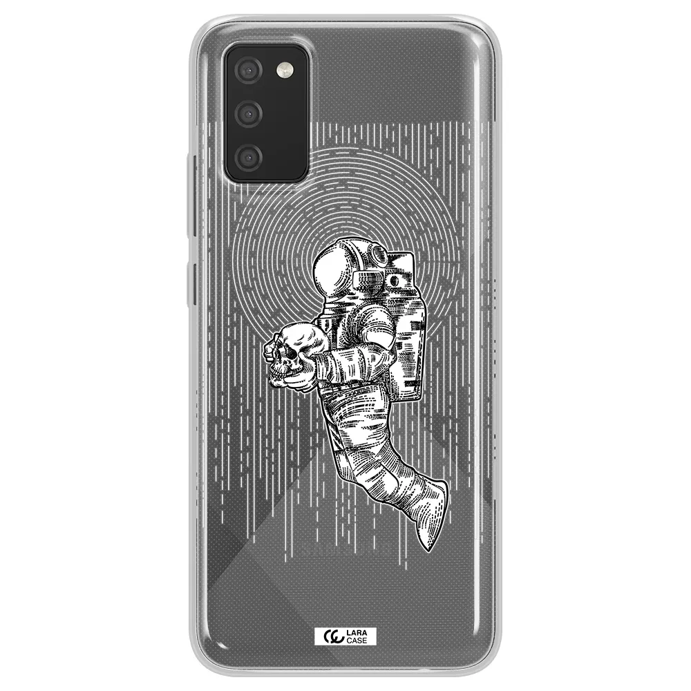 Astronaut Holding A Skull Samsung A02S Clear TPU Case