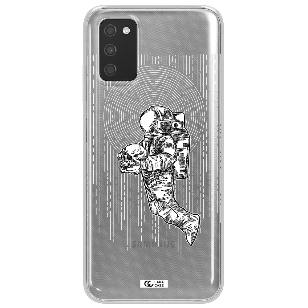 Astronaut Holding A Skull Samsung A03S Clear TPU Case