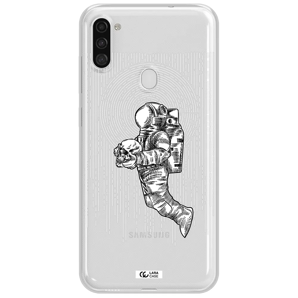Astronaut Holding A Skull Samsung A11 Clear TPU Case