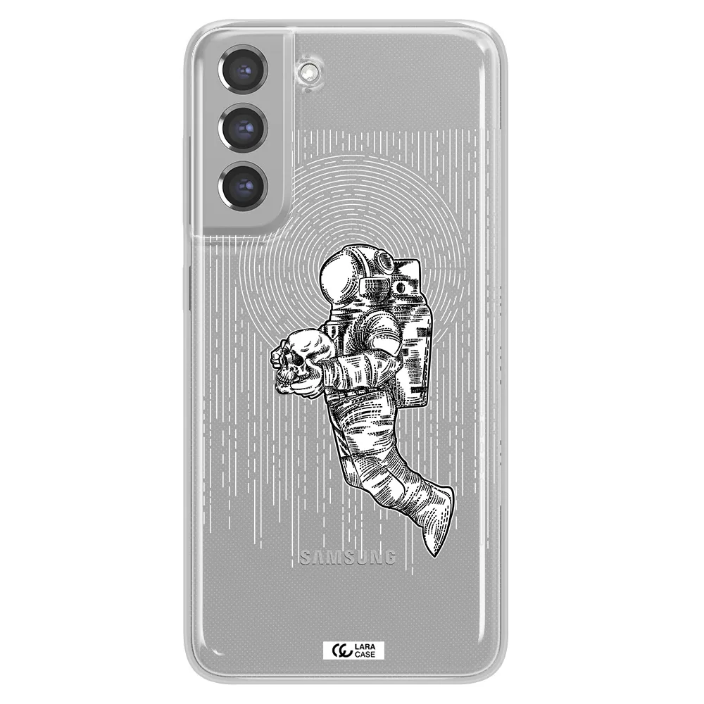 Astronaut Holding A Skull Samsung A21 Fe Clear TPU Case
