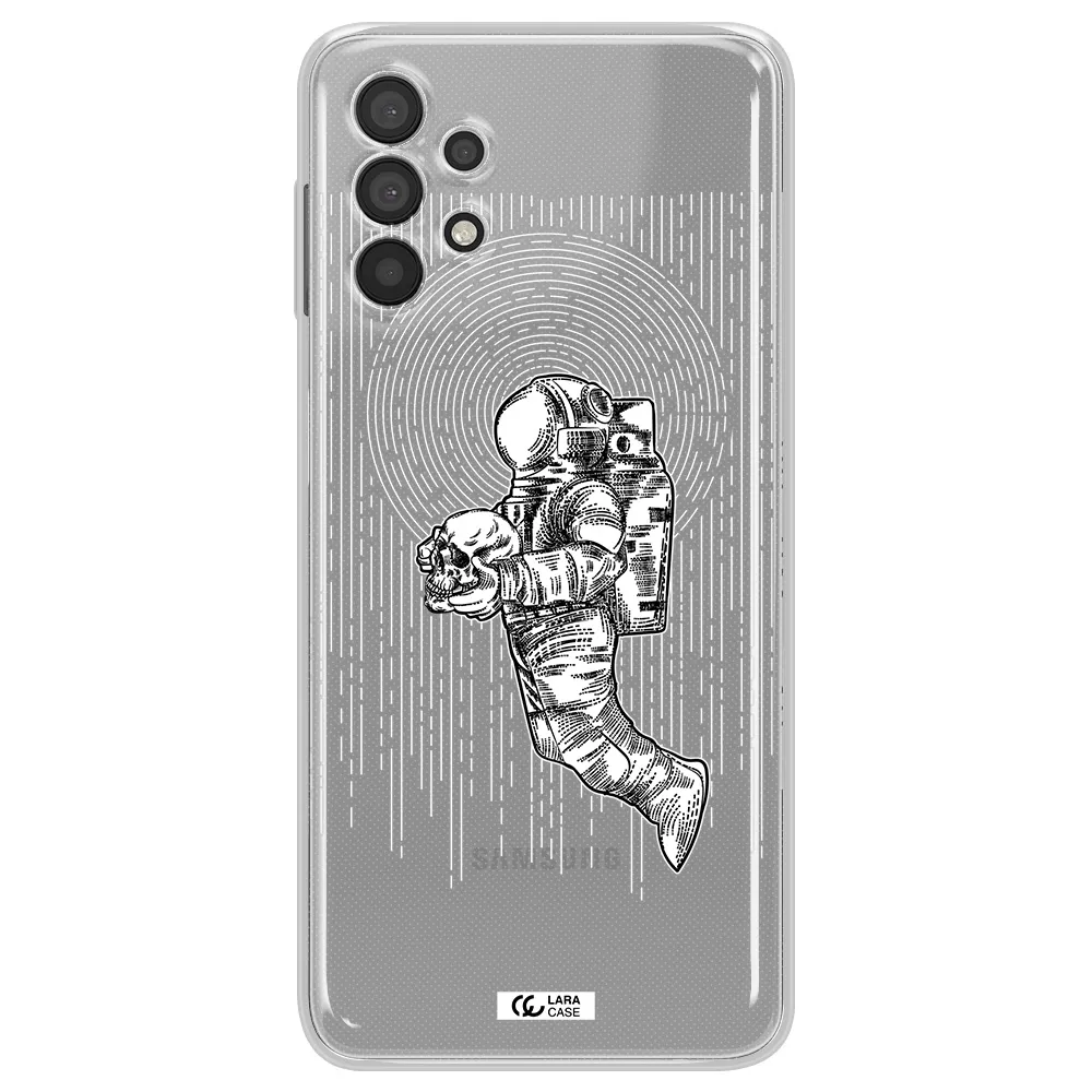 Astronaut Holding A Skull Samsung A32 Clear TPU Case