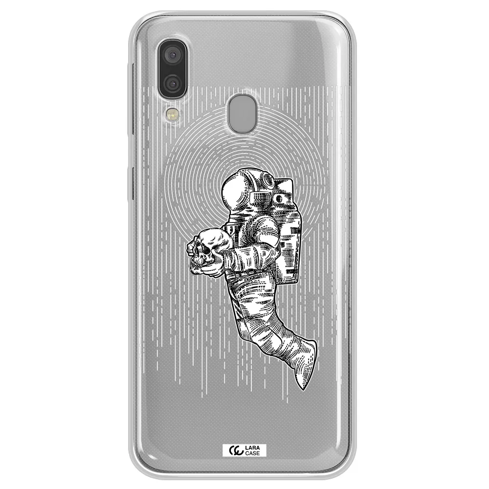 Astronaut Holding A Skull Samsung A40 Clear TPU Case