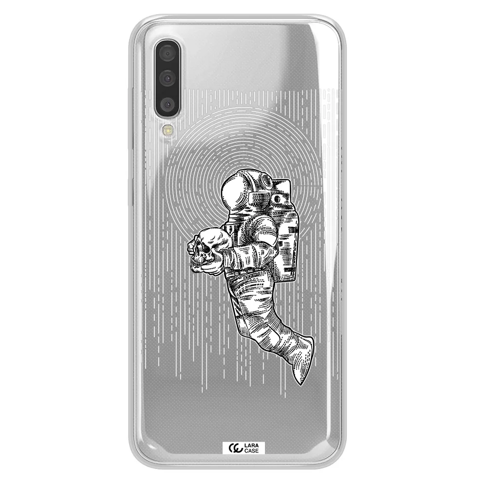 Astronaut Holding A Skull Samsung A50 Clear TPU Case
