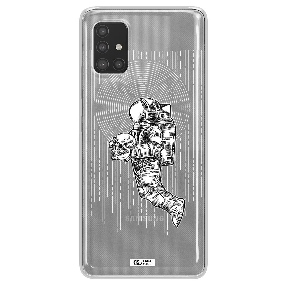 Astronaut Holding A Skull Samsung A51 Clear TPU Case