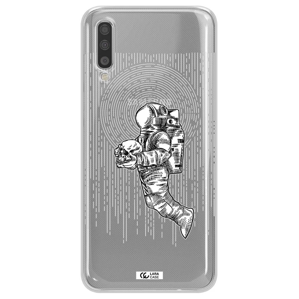Astronaut Holding A Skull Samsung A70 Clear TPU Case