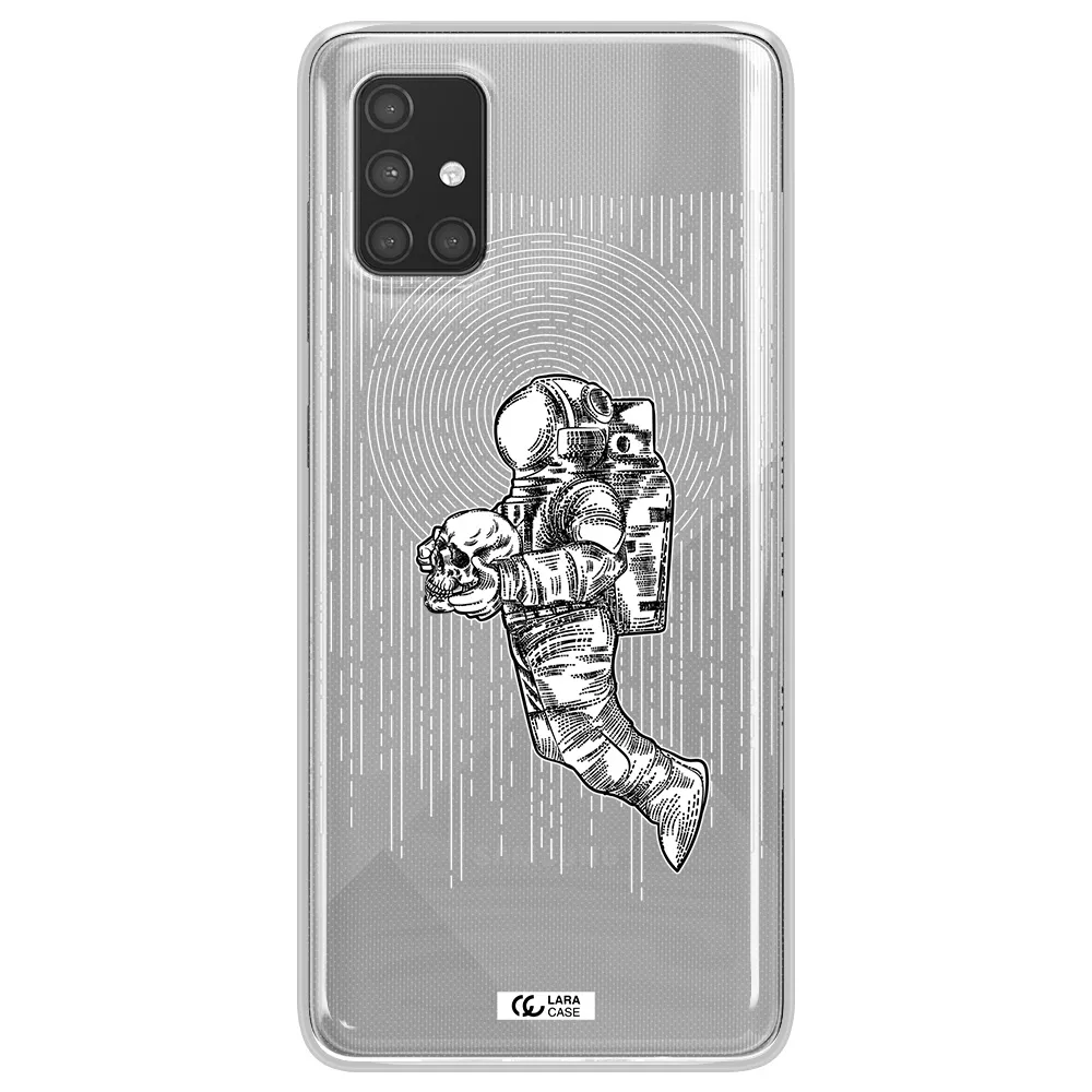 Astronaut Holding A Skull Samsung A71 Clear TPU Case