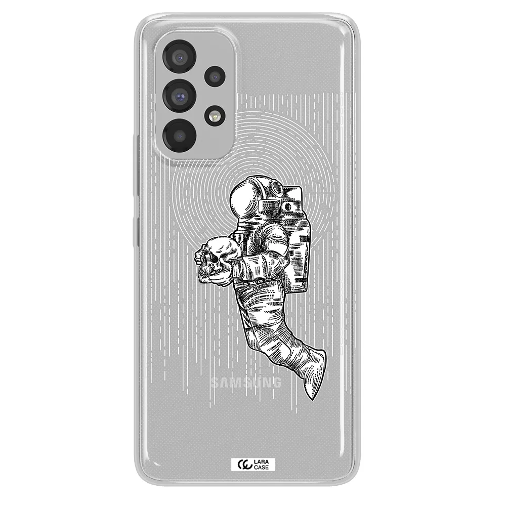 Astronaut Holding A Skull Samsung A73 Clear TPU Case
