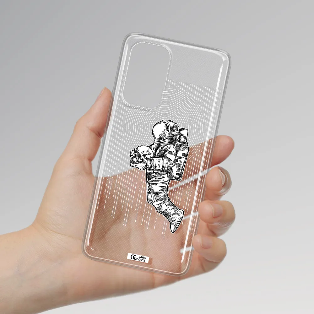Astronaut Holding A Skull Samsung A73 Clear TPU Case