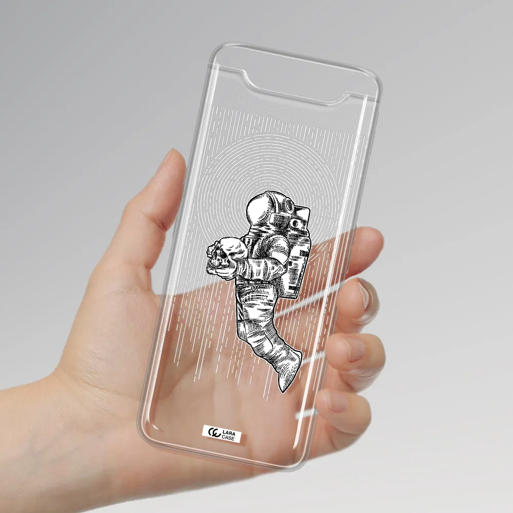 Astronaut Holding A Skull Samsung A80 Clear TPU Case