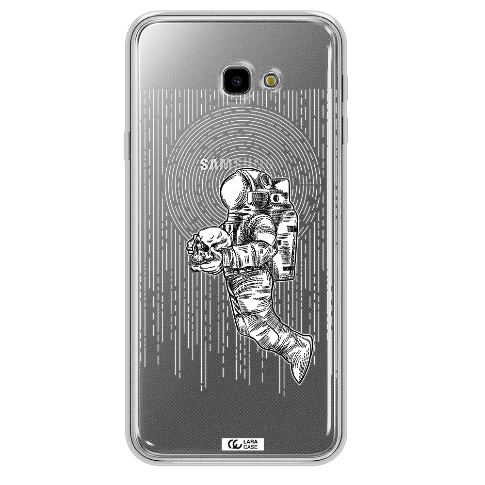 Astronaut Holding A Skull Samsung J4 Plus Clear TPU Case