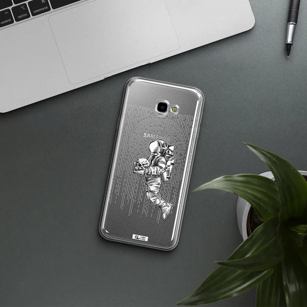 Astronaut Holding A Skull Samsung J4 Plus Clear TPU Case