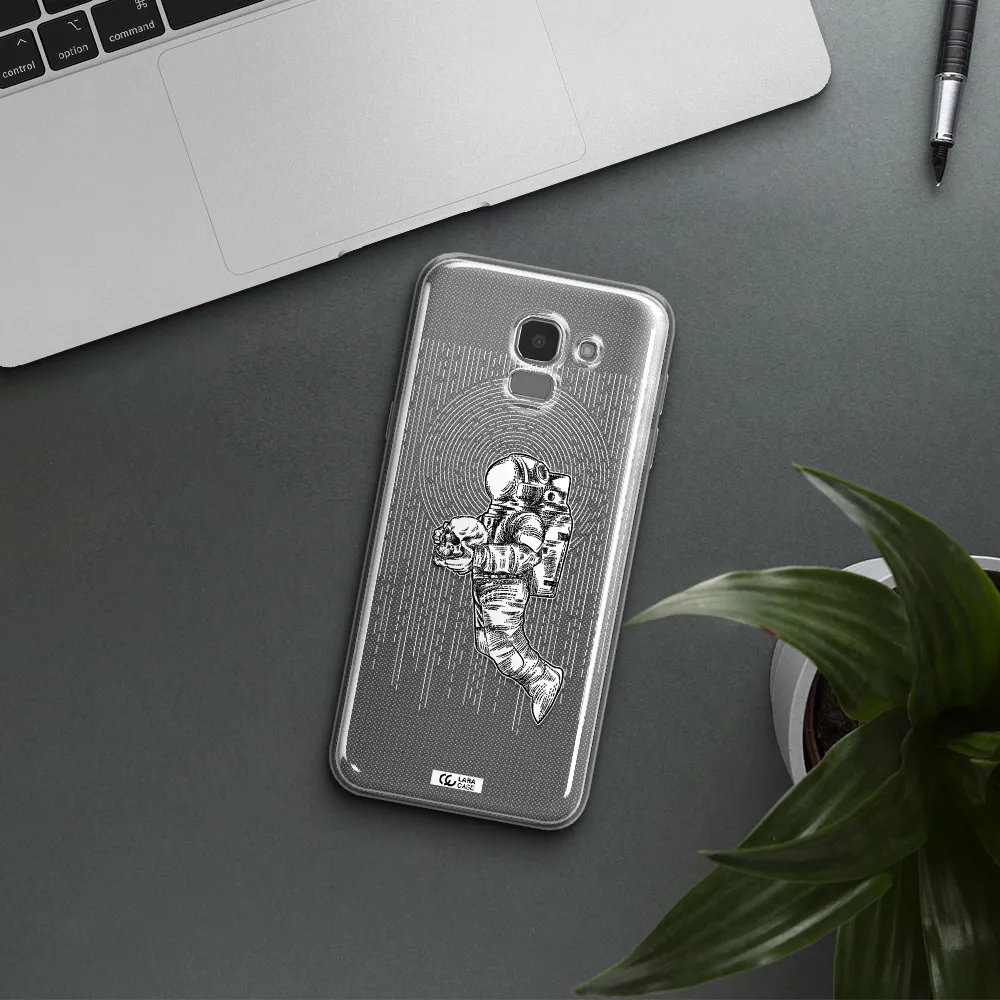 Astronaut Holding A Skull Samsung J6 Clear TPU Case