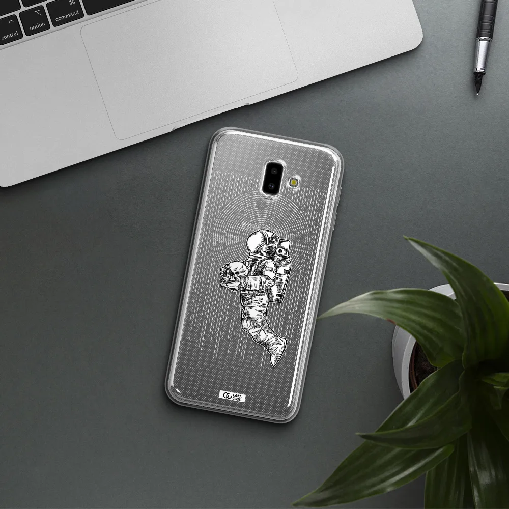 Astronaut Holding A Skull Samsung J6 Plus Clear TPU Case