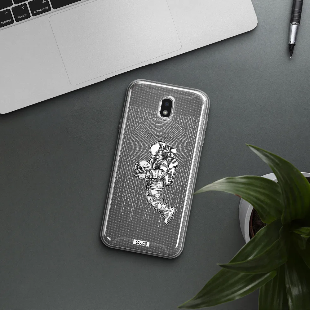 Astronaut Holding A Skull Samsung J7 Pro Clear TPU Case
