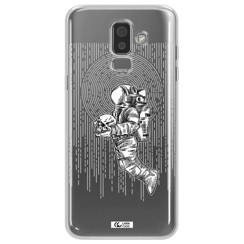 Astronaut Holding A Skull Samsung J8 Clear TPU Case